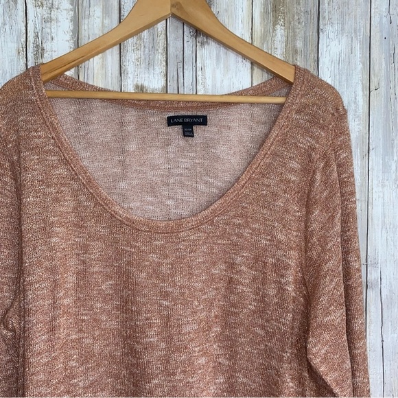Lane Bryant Tan Metallic Shimmer Blouse - Picture 4 of 5